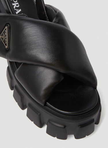Prada Padded Track Sole Sandals Black pra0252045