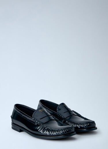 Prada Brushed Leather Loafers Black pra0166014