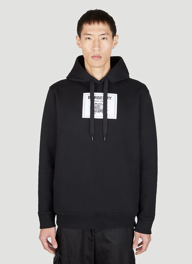 Burberry Logo Patch Hooded Sweatshirt Black bur0151031