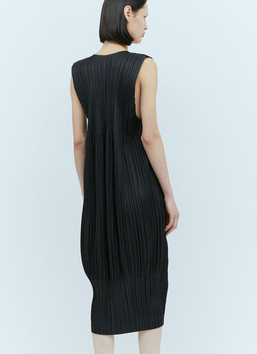 Pleats Please Issey Miyake V Neck Pleated Dress Black plp0254005
