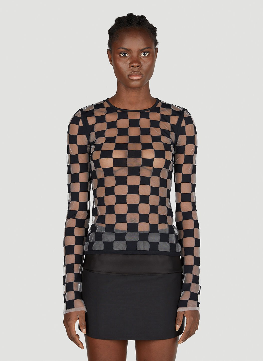 Sportmax Checked Top en Black LN CC