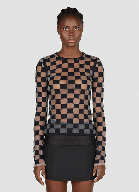 Sportmax Checked Top Blue spx0254005