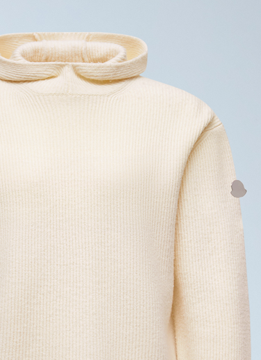 Moncler + Jil Sander Felted Wool Hooded Sweater White mjl0162005