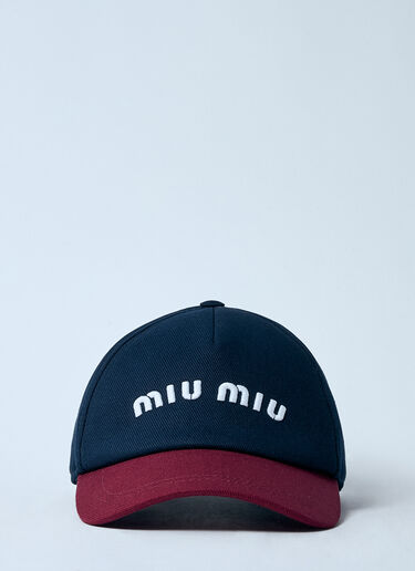 Miu Miu Logo Motif Baseball Cap Navy miu0359006
