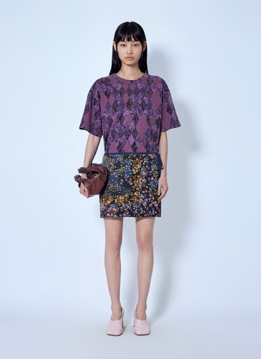 Dries Van Noten Argyle Print T-Shirt Lilac dvn0266013