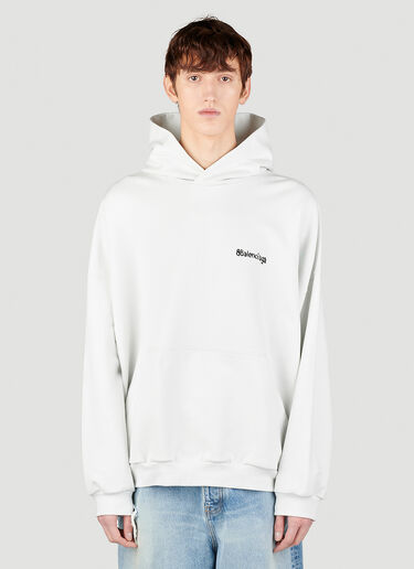 Balenciaga Large Fit Hooded Sweatshirt in White | LN-CC®