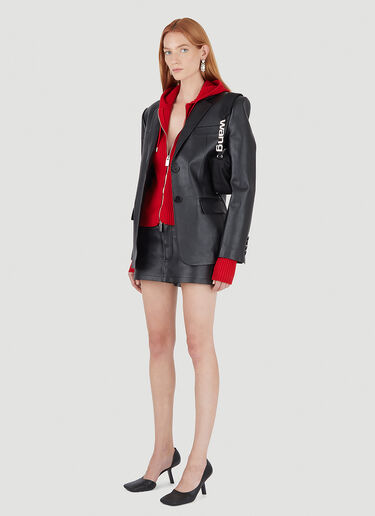 Alexander Wang Leather Mini Shorts With Skirt Black awg0246009