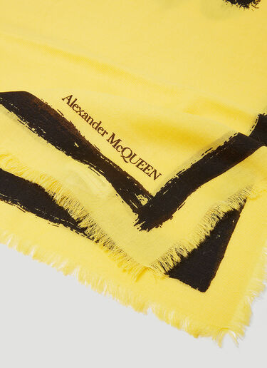 Alexander McQueen Graffiti Border Scarf Yellow amq0249066