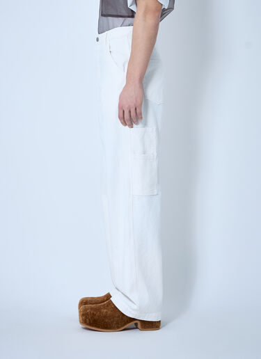 Dries Van Noten Loose Overdryed Pants White dvn0160007