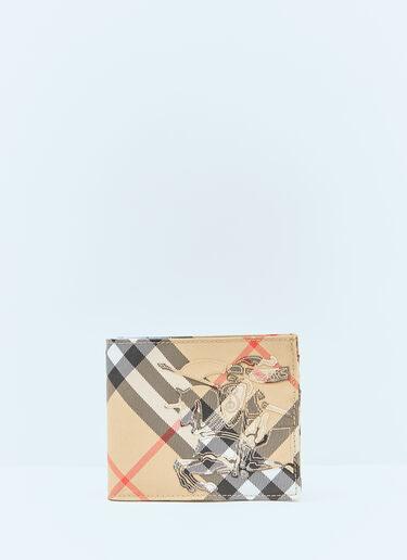 EKD Check Bi-Fold Wallet Burberry EKD Check Bi-Fold Wallet Beige bur0158013