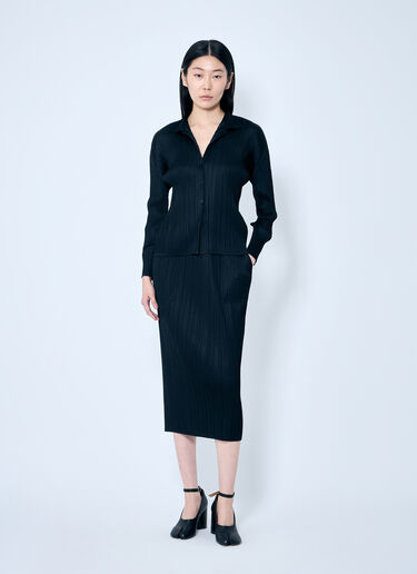 Pleats Please Issey Miyake Pleated Shirt Black plp0259027