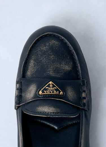 Prada Logo Plaque Loafters Black pra0260006