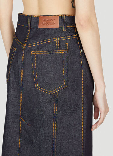 Alexander McQueen Contrast Stitching Denim Skirt Blue amq0252022