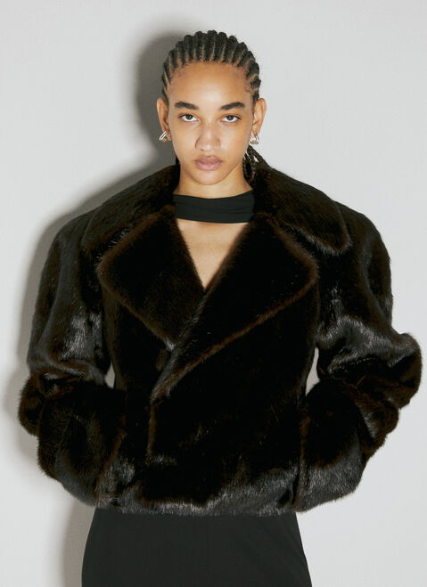 Jil Sander Faux Fur Short Coat Grey jil0254003
