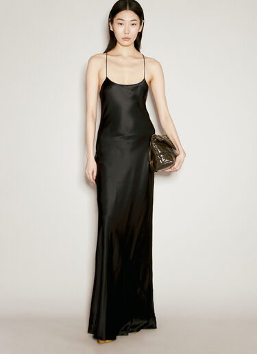 Saint Laurent Silk Maxi Dress Black sla0255031