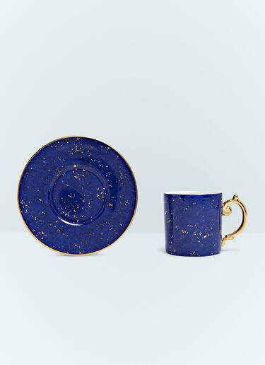 L'Objet Set Of Two Lapis Espresso Cups And Saucers Blue wps0691614