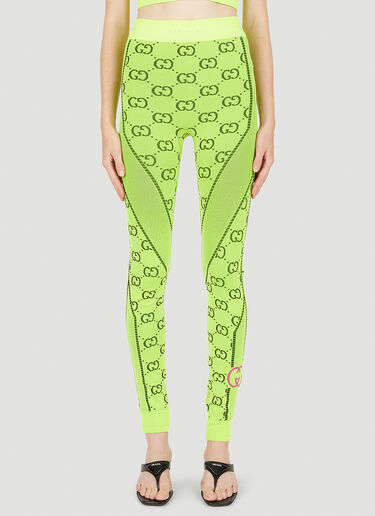 Gucci Logo Jacquard Leggings Green guc0250019