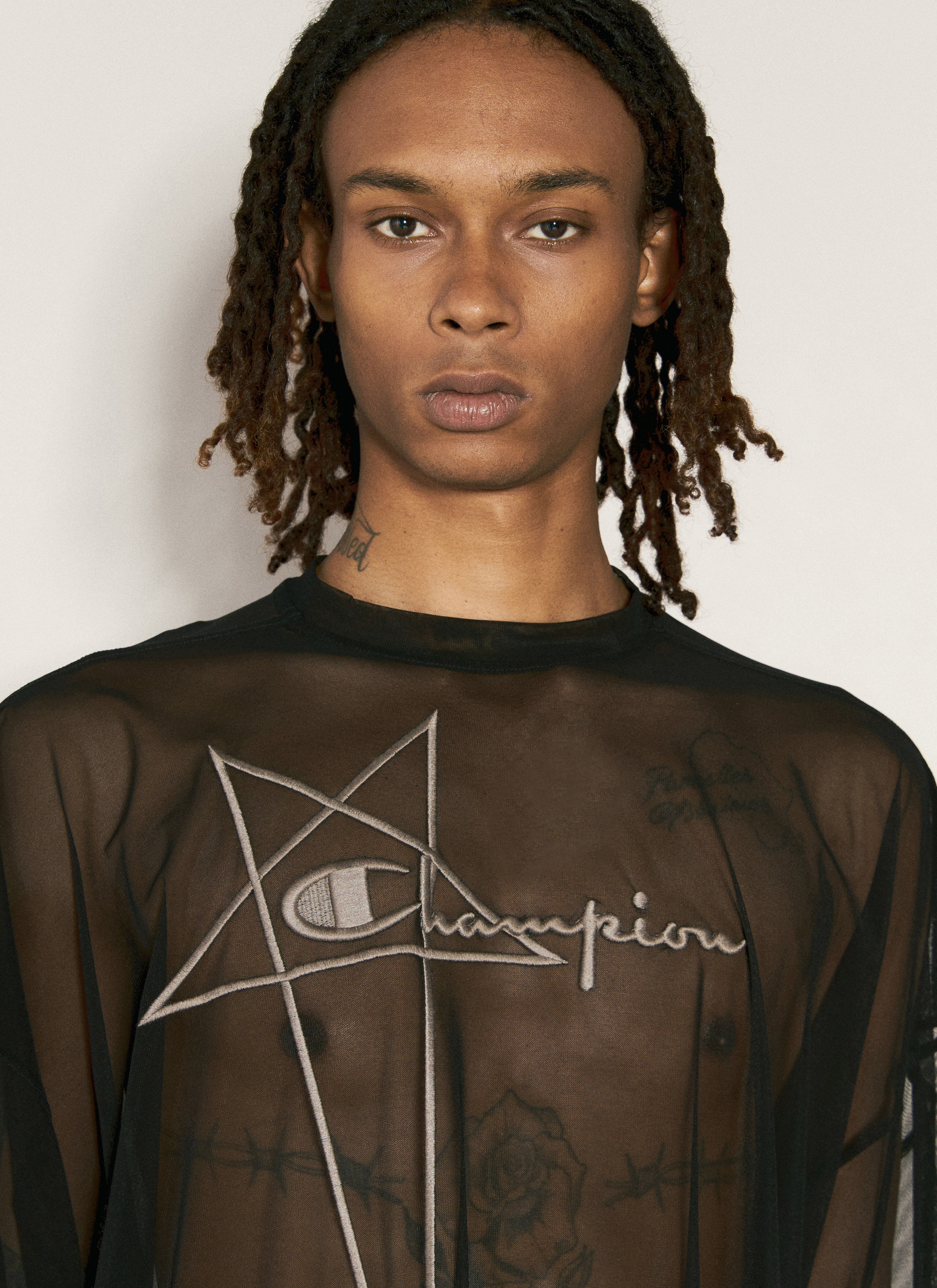Rick Owens x Champion Men's' Tommy T-Shirt in Black | LN-CC®