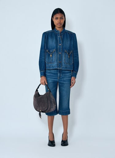 Chloé Gathered Denim Jacket Blue chl0263036