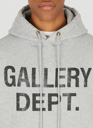 Gallery Dept. Logo Print Hooded Sweatshirt Grey gdp0147008