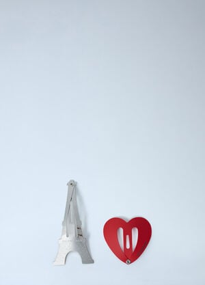 Balenciaga Set Of Two Bazaar Snp Hair Clips Red bal0262030
