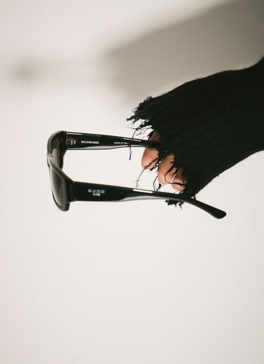 Balenciaga Square-Oval Sunglasses Black bcs0357009