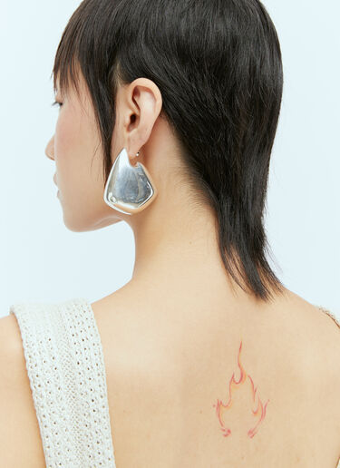 Bottega Veneta Large Fin Earrings Silver bov0256042