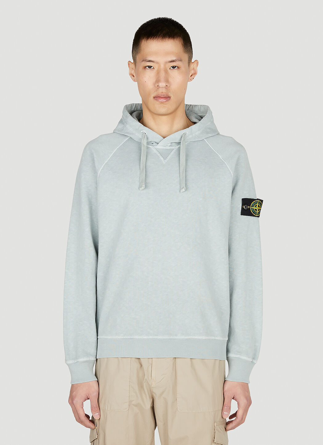 Stone island outlet hoodie baby blue