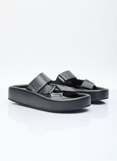 MM6 Maison Margiela Webbing Slip-On Platform Sandals Black mmm0255033