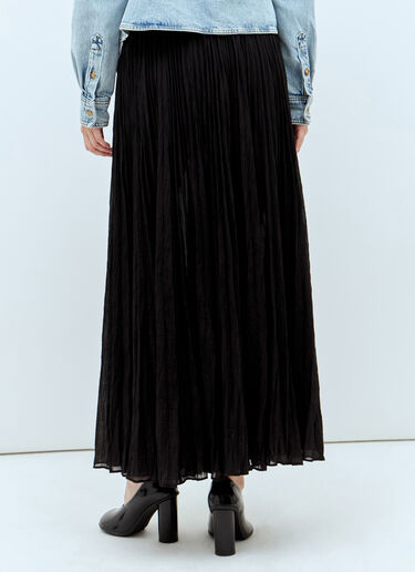 TOTEME Crinkled Plissé Skirt Black tot0257017