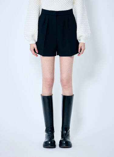 Max Mara Wool Canvas Shorts Black max0259013