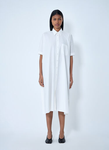 MM6 Maison Margiela Button-Down Midi Dress White mmm0264005