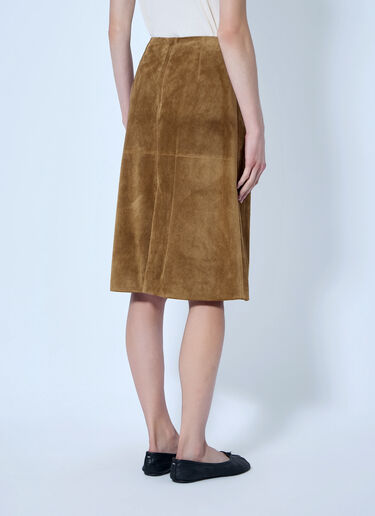 Jil Sander Panelled Suede Midi Skirt Brown jil0266022