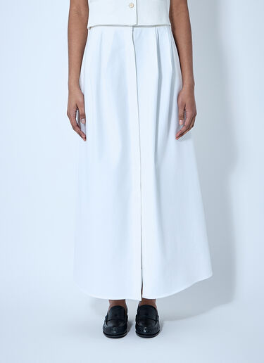 Max Mara Pleated Midi Skirt White max0260039