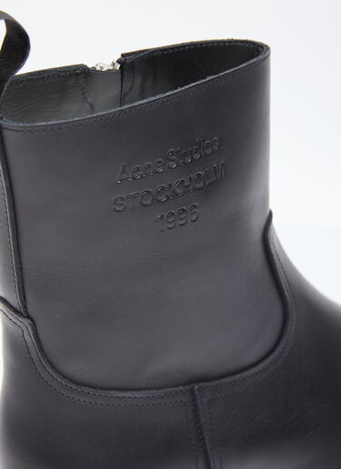 Acne Studios Glossed Low Leather Boots Black acn0154028