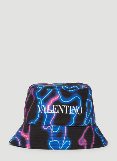 Valentino 네온 카모 버킷 햇 블랙 val0147050