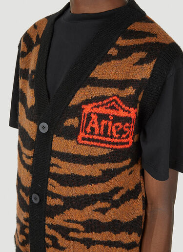 Aries Kurt Tiger Vest Sweater Brown ari0148015