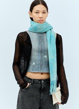 Acne Studios Narrow Tie-Dye Wool Scarf Blue acn0256050