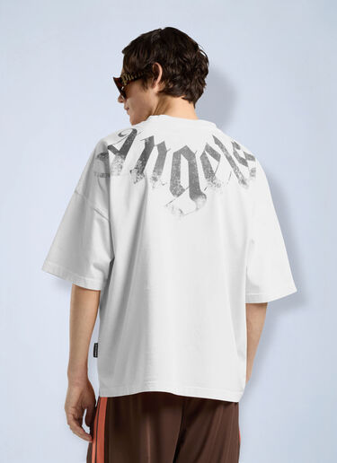 LN-CC® - Palm Angels: Big Neck Logo Loose Tee - White Palm Angels Big Neck Logo Loose Tee White pma0166113