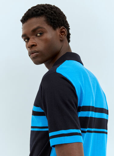 Wales Bonner Dawn Striped Polo Shirt Blue wbn0158001