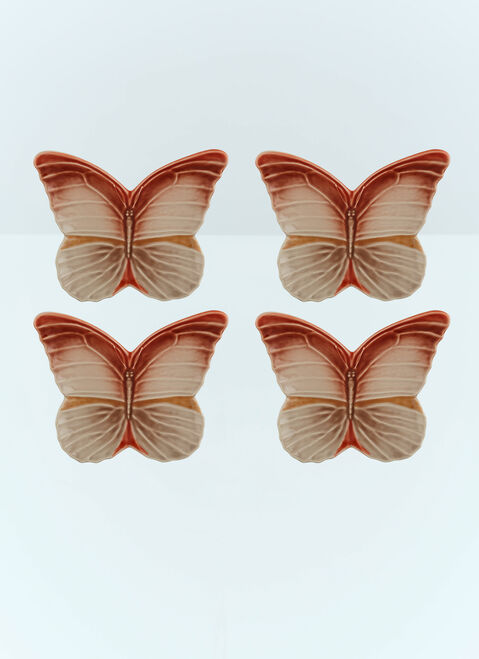 Seletti Set Of Four Cloudy Butterflies Dessert Plates White wps0691119