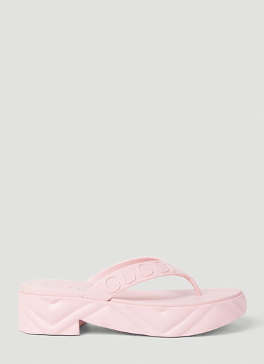 Gucci 厚底夹趾凉鞋 粉色 guc0253112