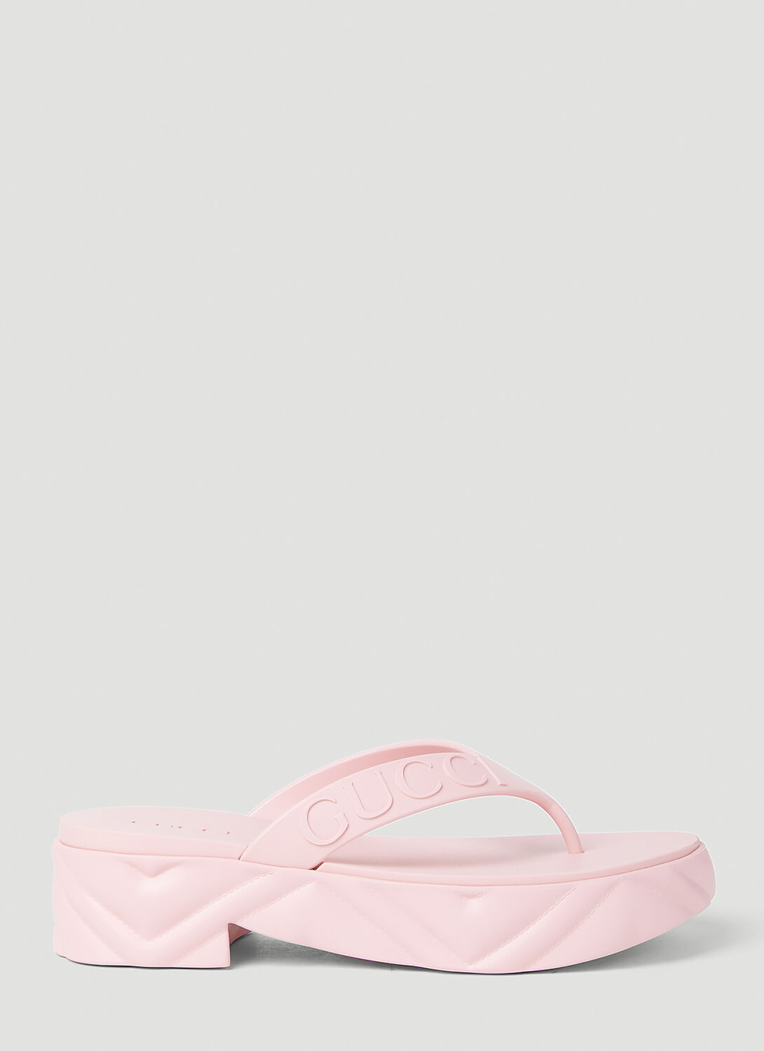 Shop Gucci Thong Platform Sandal In Pink