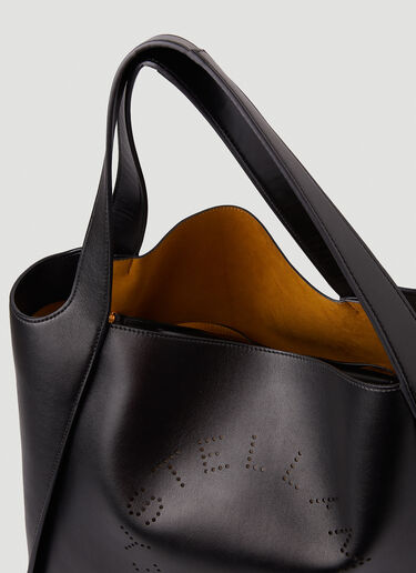 Stella McCartney Perforated Logo Tote Bag Black stm0249024