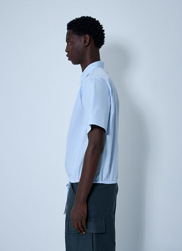 Prada Short-Sleeve Cotton Shirt Light Blue pra0161001