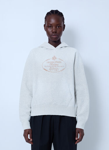 Prada Cotton Fleece Hoodie Light Grey pra0265002