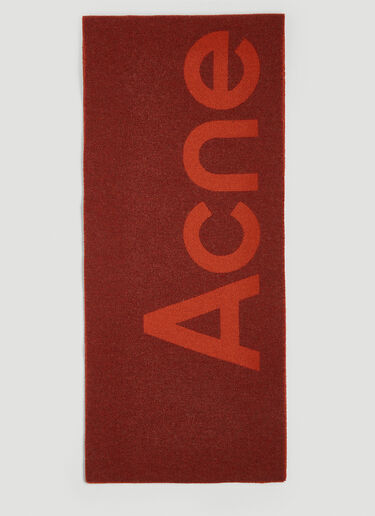 Acne Studios Logo Jacquard Scarf Red acn0152045