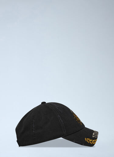 LN-CC® - Martine Rose: Logo Motif Baseball Cap - Black Martine Rose Logo Motif Baseball Cap Black mtr0164004