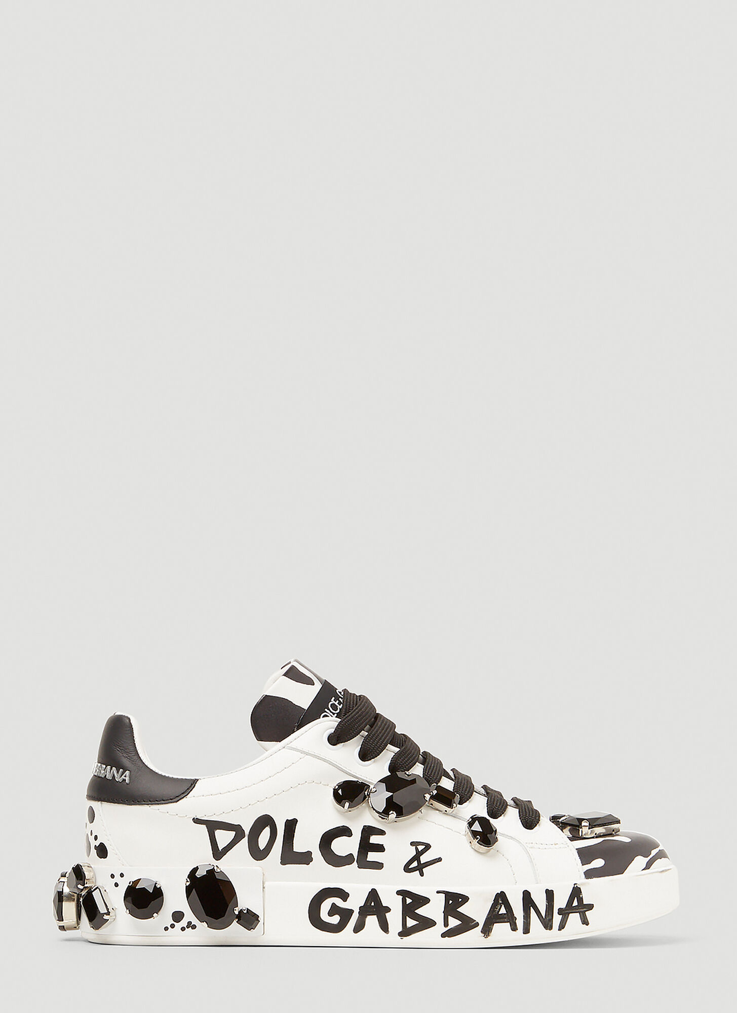 Dolce & Gabbana Portofino Zebra Sneakers In White