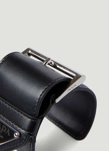 Prada Logo Plaque Arm Bracelet Black pra0248063